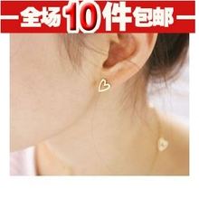 0013 韩国饰品 简约love queen桃心耳钉耳环