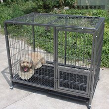 特价 豪华宠之屋方管笼子 宠物铁笼 防锈大狗笼 带万向轮 狗笼子