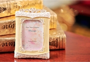高贵珍珠色5寸玫瑰镶钻像框，创意欧式树脂艺术相框生日礼物
