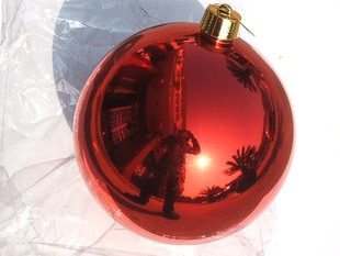 30cm圣诞球镜面球电镀球，圣诞装饰彩球橱窗酒店晚会场景装饰
