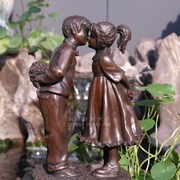 两小无猜铜雕塑工艺品心形底座结婚礼物家居装饰品创意摆件