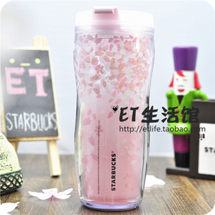 韩国星巴克杯子2023粉色，樱花限量木槿花随行杯，可爱女生水杯