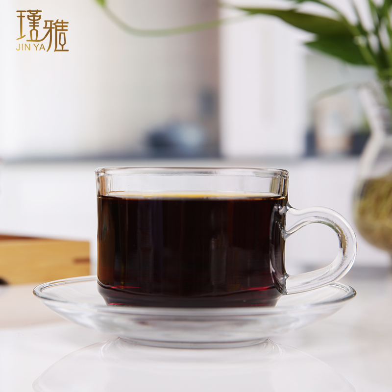 transparent Lead-free glass Coffee cup and saucer suit household glass thickening Heat Flower cupin the Tableware , Coffee , Mug category - from Buy2taobao.com to provide professional Taobao agent buy service