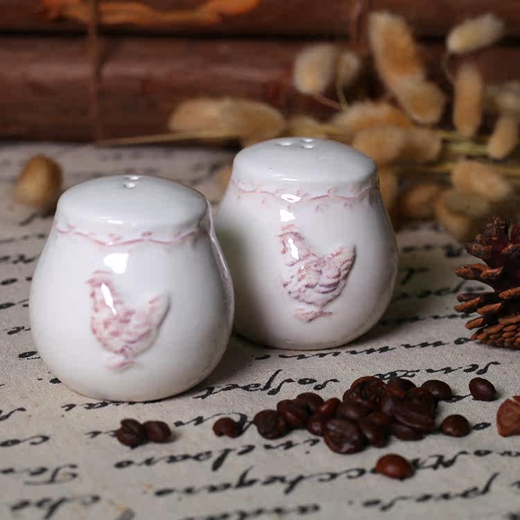餐具批发 c222 浮雕小鸡陶瓷调味罐 创意餐桌摆件 椒盐罐调料瓶