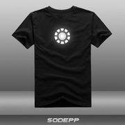 SODEPP电影反光钢铁侠一代方舟反应堆全棉短袖t恤夏装圆领