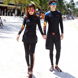 2021潜水服情侣水母衣，海边度假防晒分体速干沙滩浮潜泳衣套装