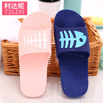 夏季浴室拖鞋居家室内防滑男女情侣可爱洗澡家居厚底塑料凉拖鞋冬
