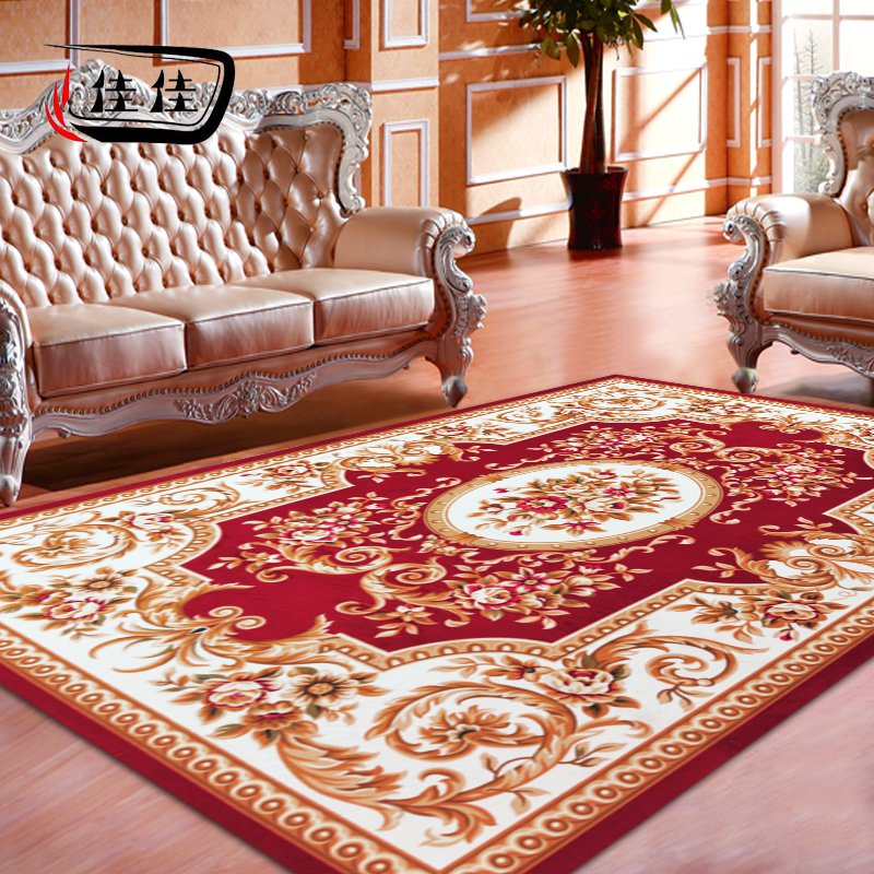 欧式客厅地毯 卧室床边简约现代地毯 满铺美式中式风格沙发茶几垫