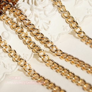 diy 高品质金属链浅金色 5毫米宽 细链  配件饰品链条 装饰链