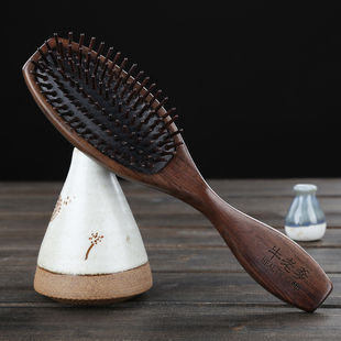 牛老爹旗舰店-气垫梳子木头黑檀木梳子家用卷