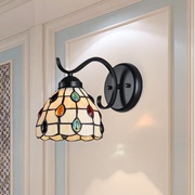 现代欧式蒂凡尼壁灯床头过道阳台卧室复古创意地中海玻璃灯饰灯具