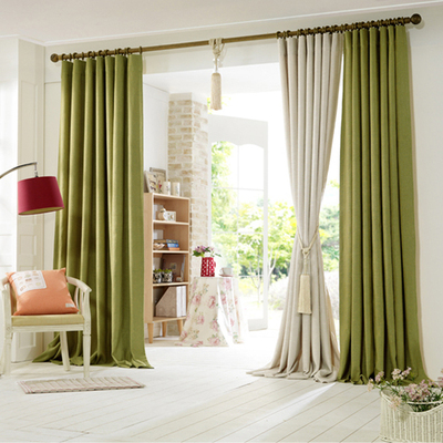 窗帘成品遮光棉麻亚麻纯色加厚特价客厅卧室落地窗简约现代定制