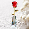 水晶玫瑰花母亲节礼物送妈妈，女朋友老婆浪漫结婚花瓶实用520摆件