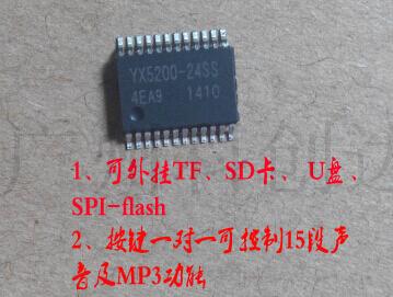YX5200-24SS Serial ports MP3 chip Hanging U disk Can be linked SD card Sound card chipin the 3C Digital Accessories, Electronic components market , IC IC/Motor , SCM/Development Board/Learning Board category - from Buy2taobao.com to provide professional Taobao agent buy service