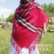 新疆民族特色大围巾 羊毛披肩围巾两用厚 女 春秋纯羊毛围巾
