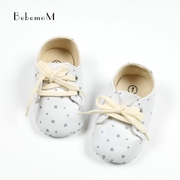 婴儿鞋学步鞋软底布底鞋子春秋款 单鞋 白色灰色星星休闲鞋0-1岁