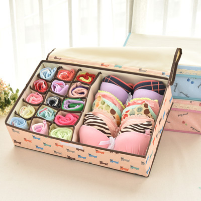 加厚内衣收纳盒子布艺内裤整理箱牛津布袜子内