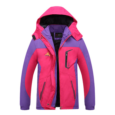 新款秋冬季户外冲锋衣女加绒加厚大码棉衣保暖