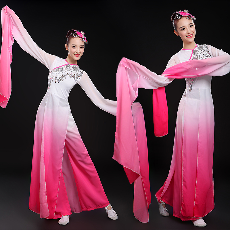 水袖汉服舞蹈演出服古典舞服装女成人中国风渐变色惊鸿采薇练功服在类目 女装/女士精品, 唐装/民族服装/舞台服装, 民族服装/舞台装中 - 来自Buy2taobao.com提供专业的淘宝代购服务