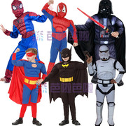 儿童超级英雄表演服 蝙蝠侠衣服演出服 肌肉男超人衣服蜘蛛侠服装