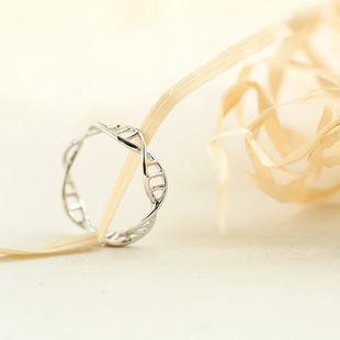 扭曲戒指女日韩国潮人学生食指指环s925纯银韩版时尚饰品清新个性