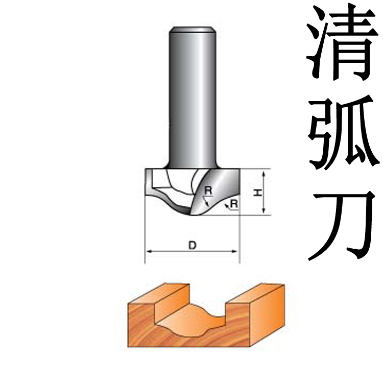 清弧刀 圆底刀 元弧刀 木工刀具 木工铣刀1/4 1/2柄圆型线刀