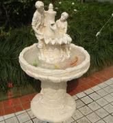 欧式水景工艺摆设工艺品大件浮雕，情侣流水喷泉鱼池人物双层摆件塑