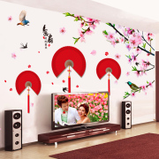 中国风墙贴纸贴画客厅电视沙发背景墙装饰壁画卧室3D立体墙纸自粘