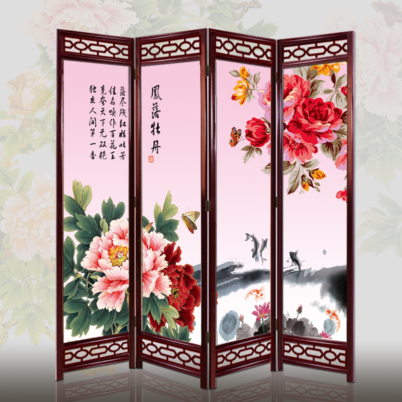 实木屏风 玄关 隔断 双面 风水家居 中式 酒店折屛(凤落牡丹)|ruв категории жилой мебели, ширма/цветок окно, складные экран - от Buy2taobao.com для оказания профессиональной услуги покупки агента Taobao