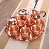 纯铜茶杯紫铜公道杯泡茶壶功夫茶盖碗分茶器茶叶漏干泡茶盘套装
