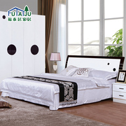 床板式床烤漆床1.51.8米实木板双人床现代简约储z物高箱床气