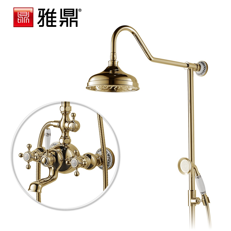 雅鼎 塞纳 古典青花瓷全铜 金色 三功能 淋浴龙头大花洒8053055VF在类目 家装主材, 卫浴用品, 卫浴龙头, 淋浴花洒龙头(套装)中 - 来自Buy2taobao.com提供专业的淘宝代购服务