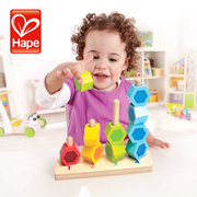 Hape数字堆堆乐1-2-3岁分类儿童益智早教木制串珠宝宝智力玩具