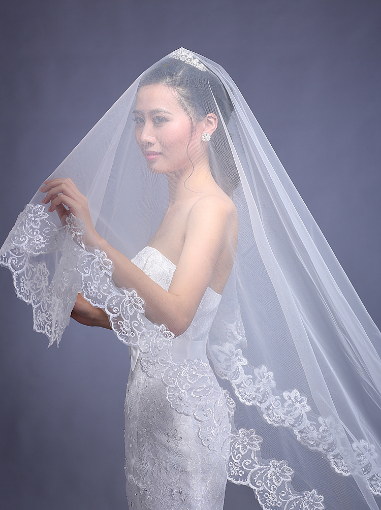 Studio Photography Supplies Long wedding veil Lace veil bride White 3 Wedding dress Photo propsin the Accessories/Leather belt/Hat/Muffler , Wedding dress accessories , Veil category - from Buy2taobao.com to provide professional Taobao agent buy service