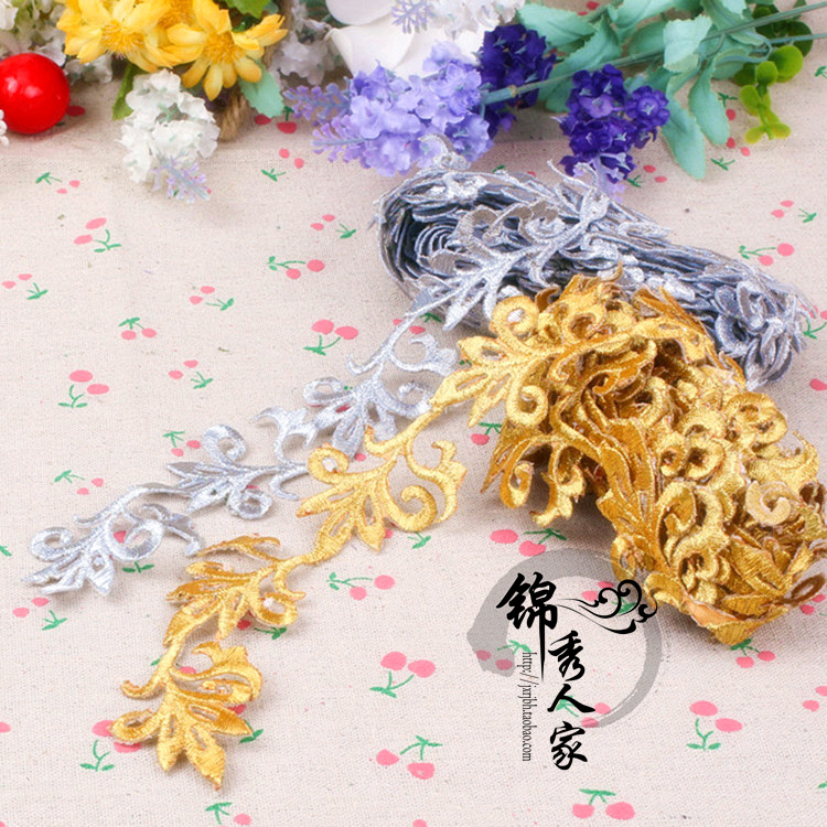 金銀刺繡布貼/刺繡花/古裝舞台服裝輔料/金銀絲刺繡花/壹包1條在類目 居家布藝, 縫紉DIY材料、工具及成品, 縫紉DIY配件/輔料/配飾, 布貼中 - 來自Buy2taobao.com提供專業的淘寶代購服務