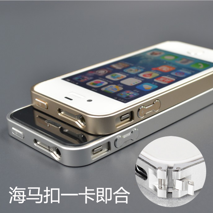 iphone4s手机壳苹果4s外壳4代超薄保护套4s自动卡扣金属边框清仓