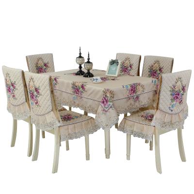 餐桌布椅套椅垫布艺套装餐椅套家用茶机桌布椅子套罩欧式