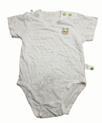 disney0-3个月新生儿白色，波点全棉超薄短袖三角哈衣连体衣包屁衣