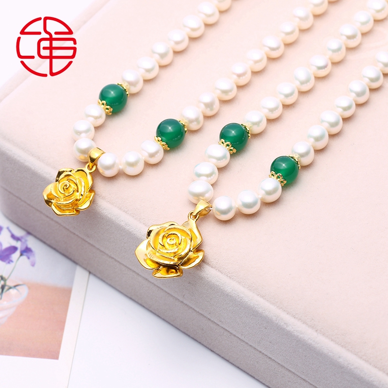 3D硬足金999 纯黄金玫瑰花吊坠珍珠项链女款首饰送妈妈母亲节礼物在类目 珠宝/钻石/翡翠/黄金, 黄金首饰(新), 颈饰中 - 来自Buy2taobao.com提供专业的淘宝代购服务