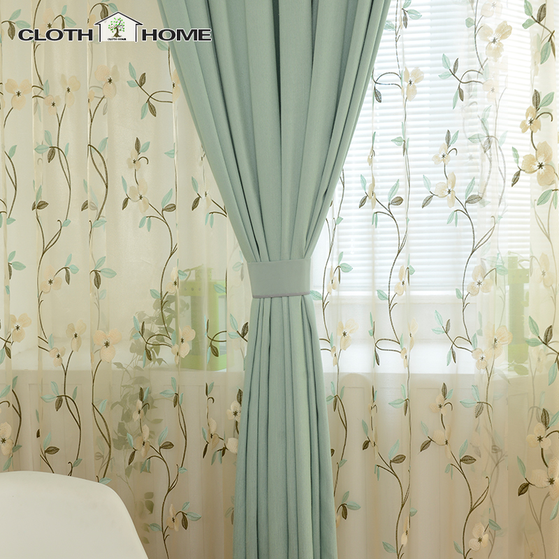 Korean Countryside Simplicity Cotton and hemp Solid Embroidery shading bedroom a living room Windows curtain Shalian customized finished productin the Home Fabric , Curtains and curtain accessories , Custom curtains category - from Buy2taobao.com to provide professional Taobao agent buy service