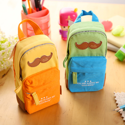 包邮 得力可爱创意书包造型笔袋 多功能学生文具袋 帆布铅笔盒