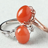 亲宝水晶樱桃红天然南红玛瑙戒指玛瑙，指环手饰品女礼物