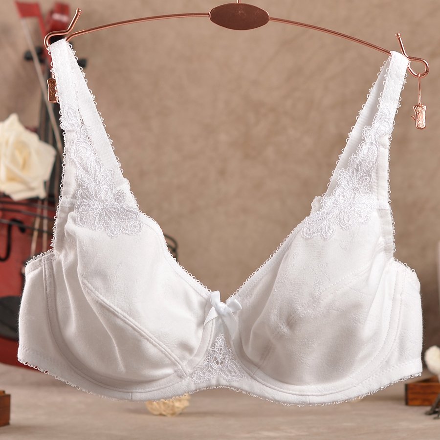Europe and America pure cotton Big cup bra lady Big size underwear white Thin section Bra D E F Cupin the Lingerie/Men's underwear/Tracksuit , Bra category - from Buy2taobao.com to provide professional Taobao agent buy service