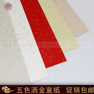 宣纸 半熟宣 四尺洒金 五色洒金 书法国画创作 