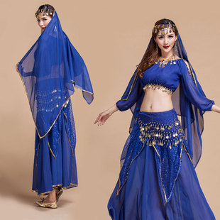 印度舞演出服装 成人练习舞蹈服 肚皮舞大码表演服套装