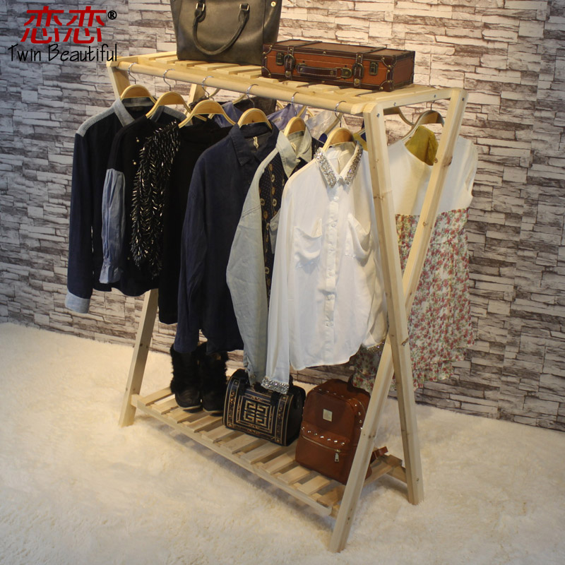 couture coat hanger Solid wood clothing Rack Clothing racks Double pole solid wood Clothing display Floor typein the Business/Office Furniture , Clothing store furniture , Clothing display category - from Buy2taobao.com to provide professional Taobao agent buy service