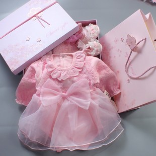 女婴春装套装女0-1岁纯棉，婴儿裙子公主，新生儿连衣裙春秋宝宝礼服
