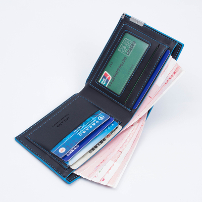 青年钱包男士短款超薄小钱夹日韩版潮男横款票夹竖款学生软皮钱包