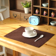 西餐厅 餐垫 棉麻加厚双层布艺纯色餐垫隔热垫咖啡色