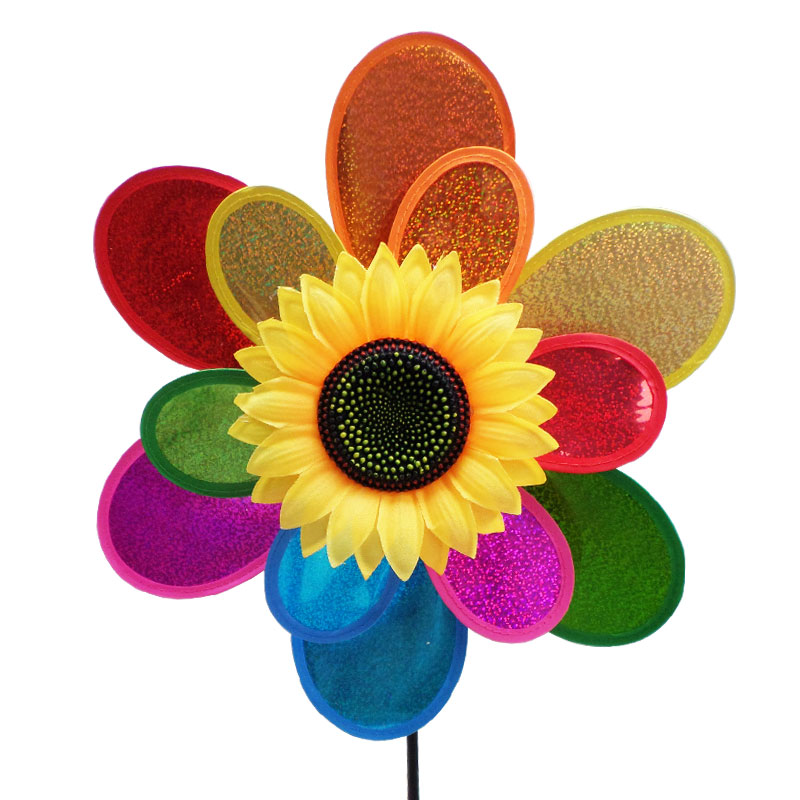 Xi Bao laser double-deck Sunflower windmill Sequins Sun flower windmill Property decorate stage Dance propsin the Toy/Childs/Puzzle/Building block/Model , Outdoor sports/Leisure/Traditional toys , Windmill category - from Buy2taobao.com to provide professional Taobao agent buy service